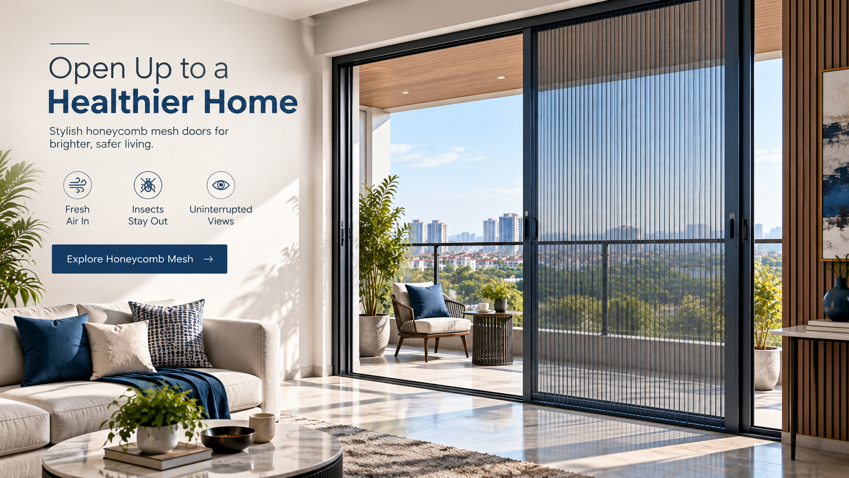 Honeycomb Door in Hyderabad: Stylish & Retractable Mesh Doors